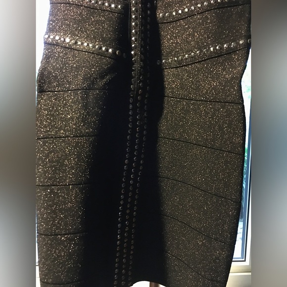 BEBE black sparkly mini dress. - Picture 5 of 11